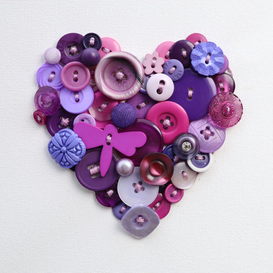 Antique Button Heart Art