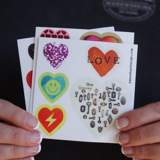 Heart Sticker set 15 Stickers