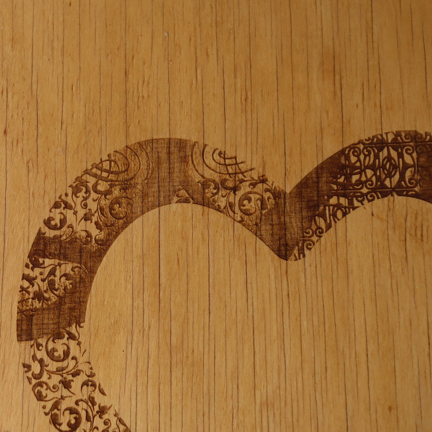 Ornamental Engraved Heart Outline Artwork