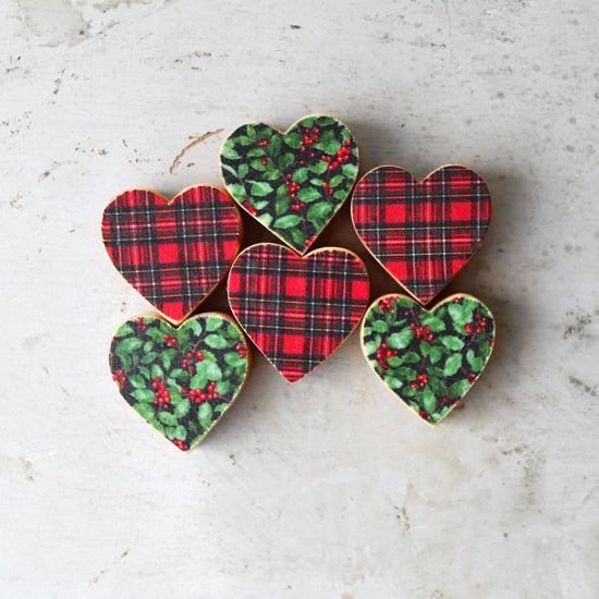 Christmas Hearts :: Fabric Covered
