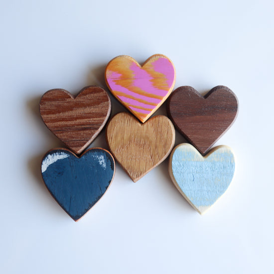 Wooden Heart Magnets