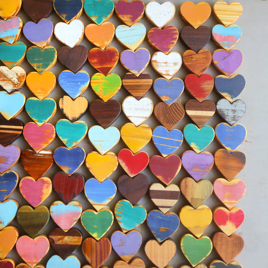 Colorful Wooden Hearts
