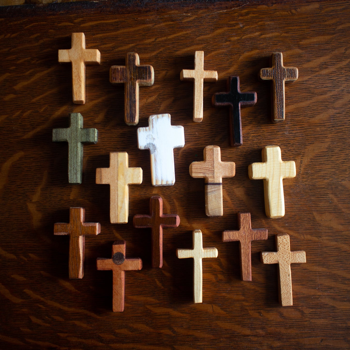 Pocket Crosses Made With Reclaimed Woods