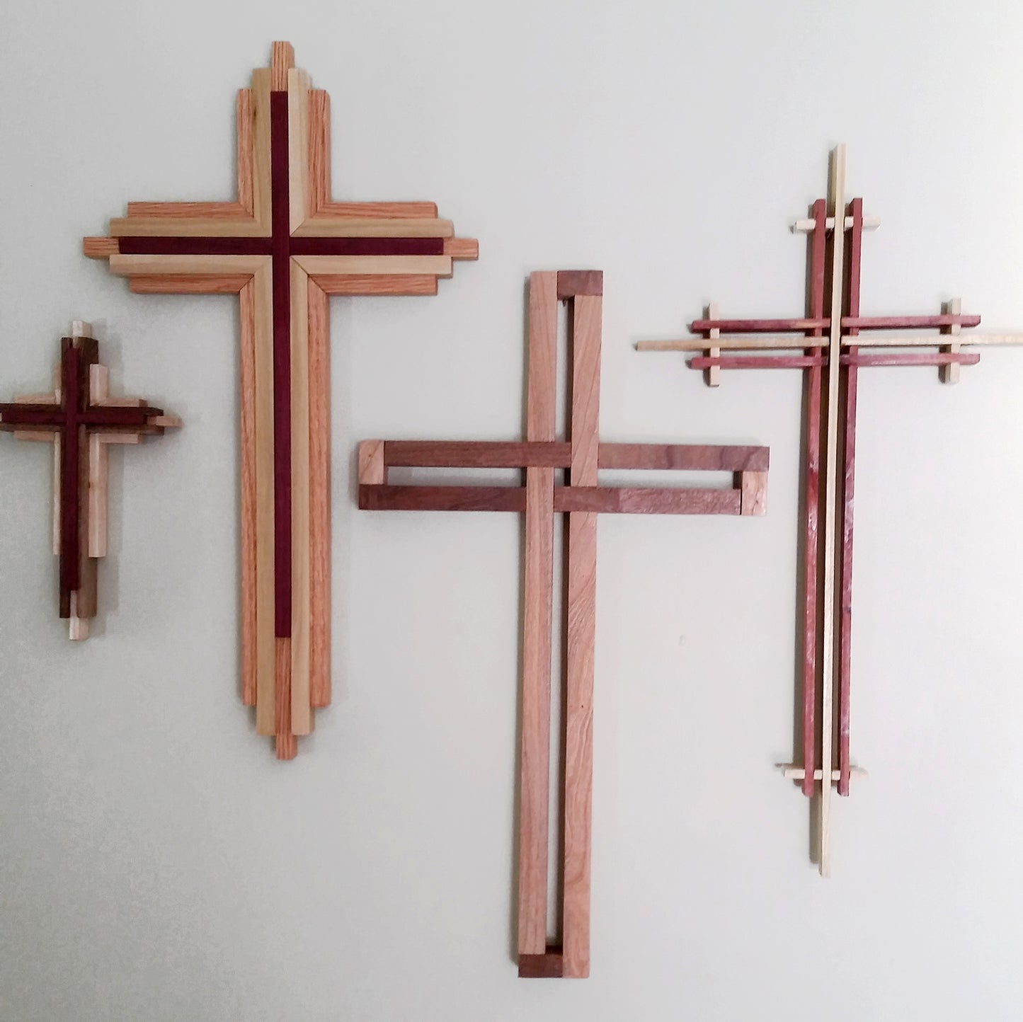 four wooden crosses