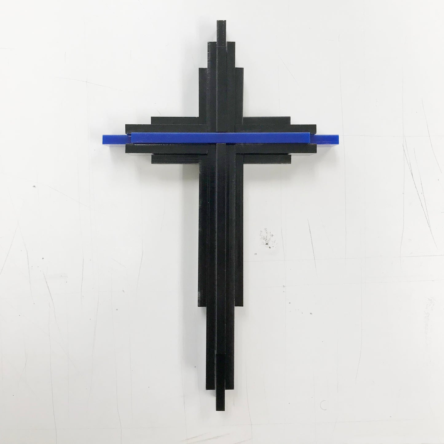 Thin Blue Line Cross Made from Acrylic 