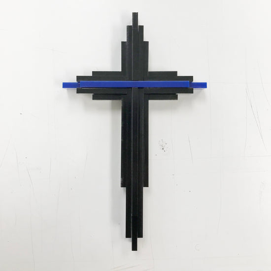 Thin Blue Line Cross Made from Acrylic 