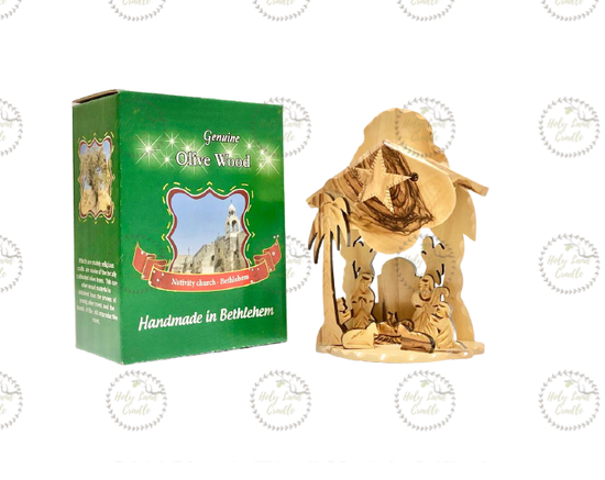 Olive Wood Musical Nativity Scene