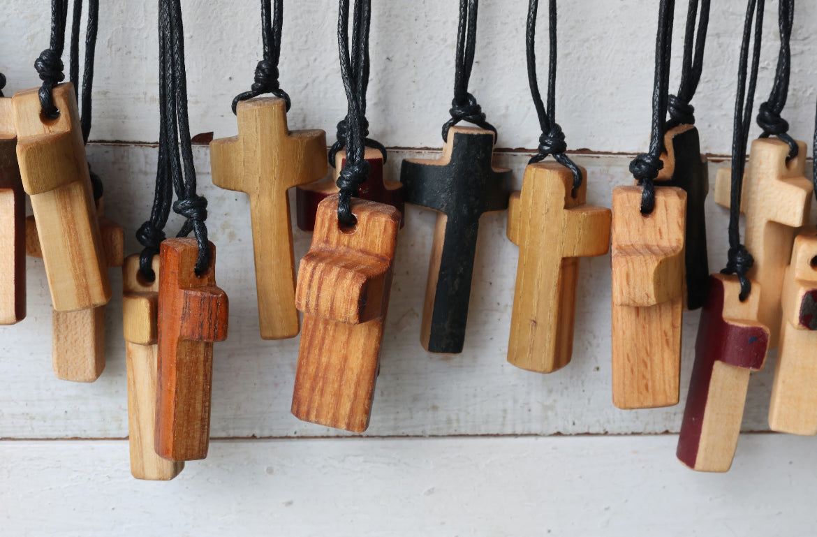 Baseball Bat Wood Cross Necklaces - Small Batch No. 13