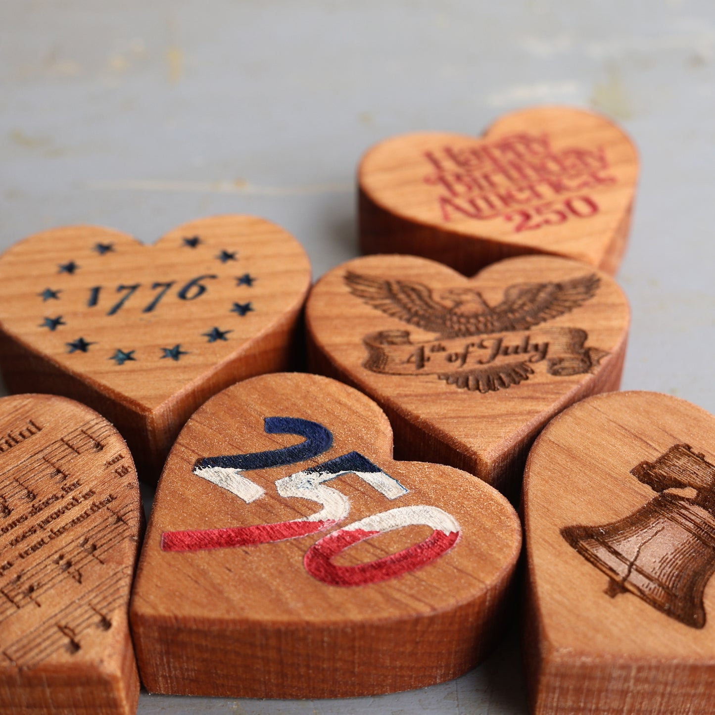America 250 Engraved Heart Set