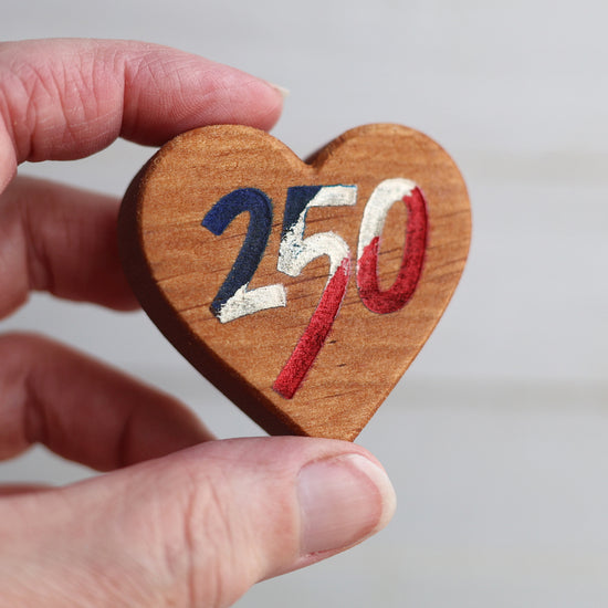 America 250 Engraved Heart Set – Dennehey Design Co.