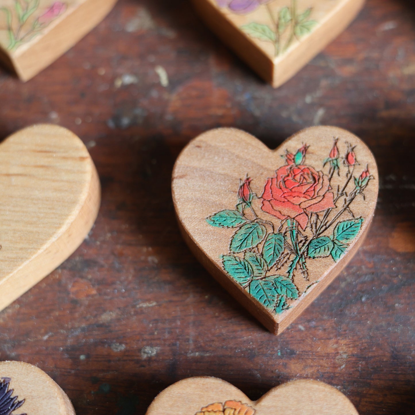 Birth Month Flower Hearts