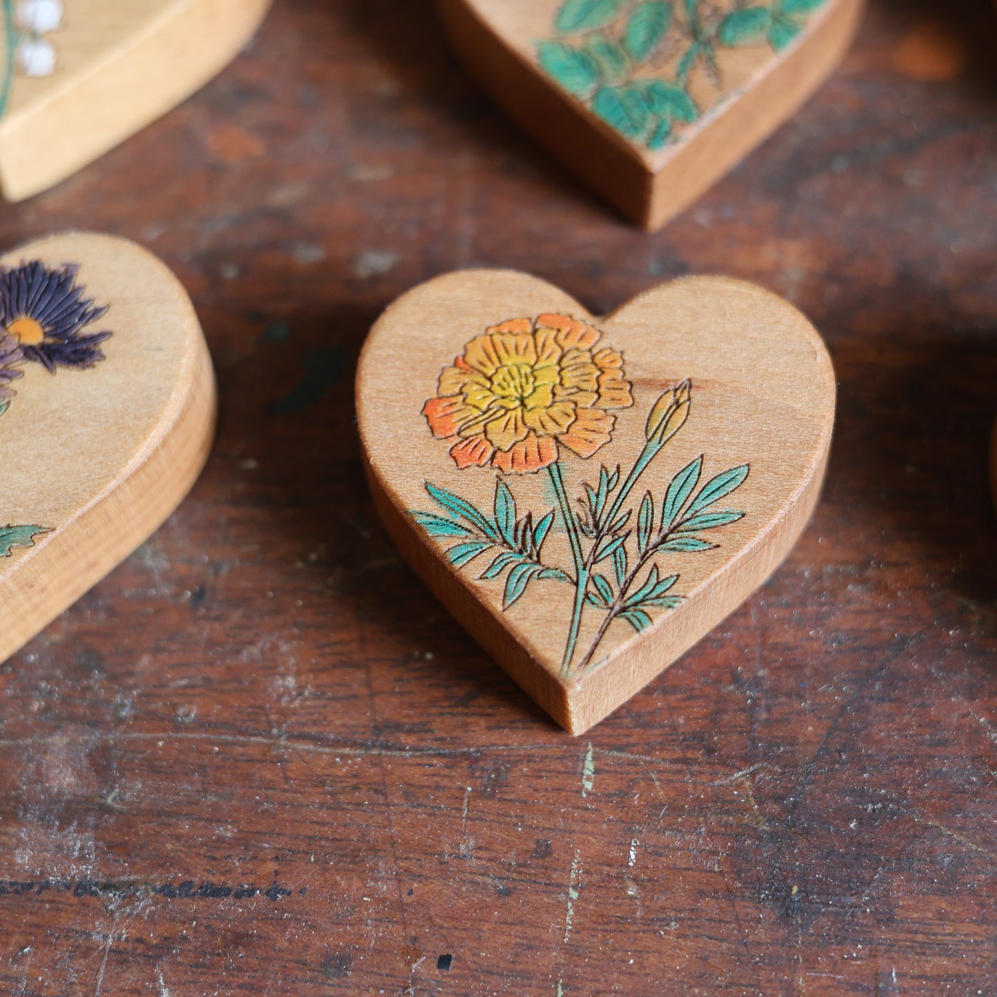 Birth Month Flower Hearts