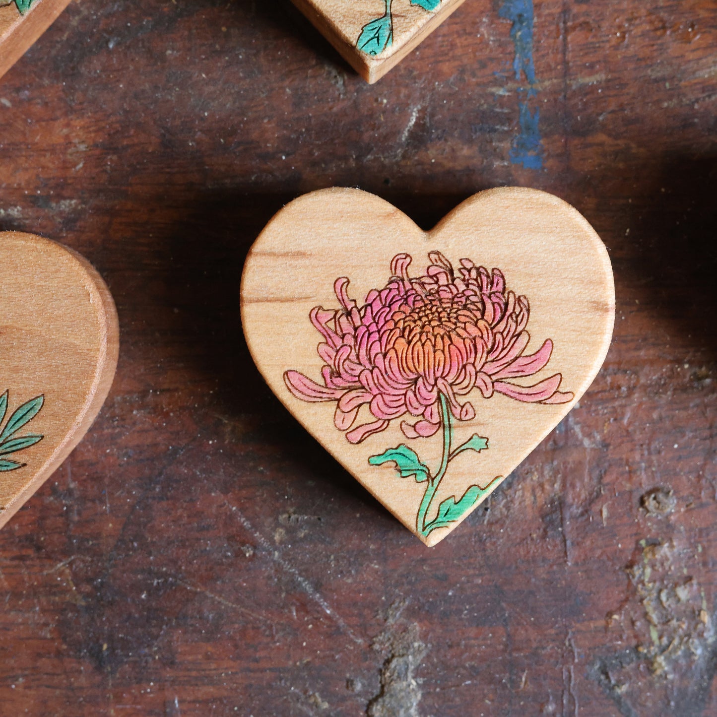 Birth Month Flower Hearts