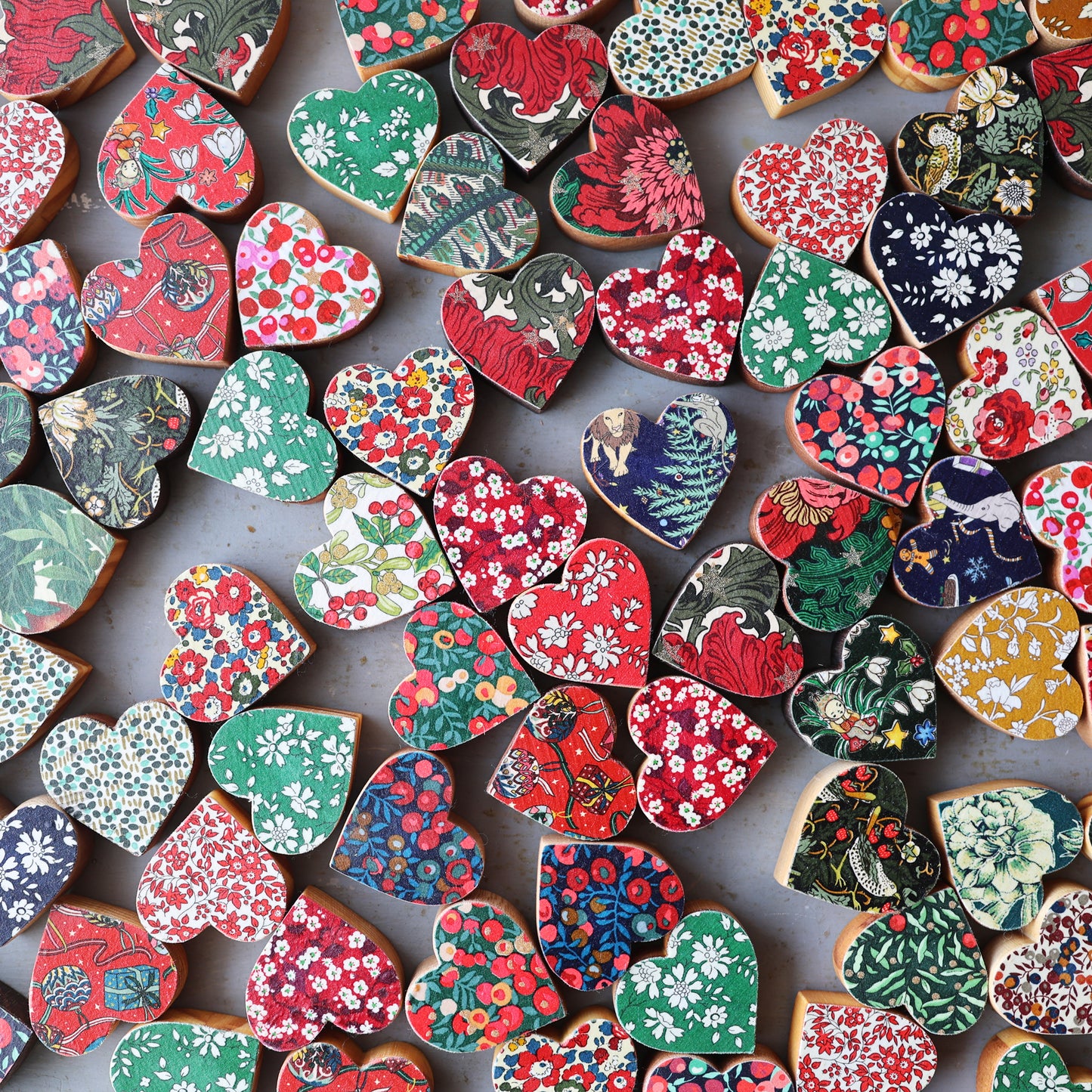 Christmas Fabric Hearts