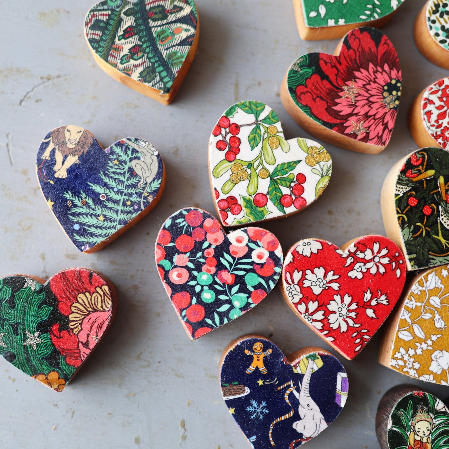 Christmas Fabric Hearts