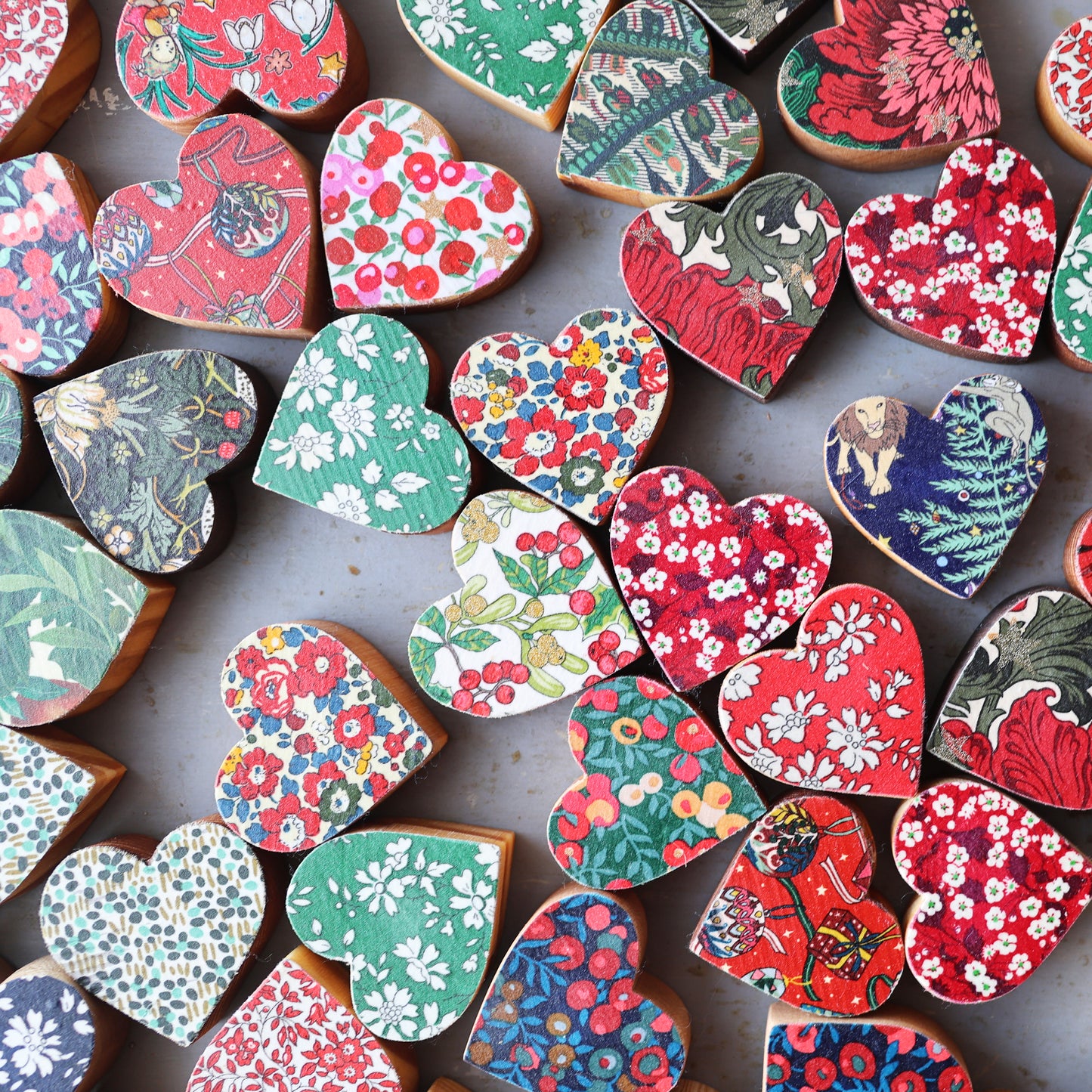 Christmas Fabric Hearts