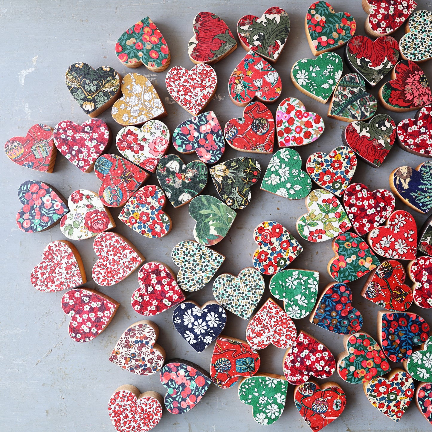 Christmas Fabric Hearts