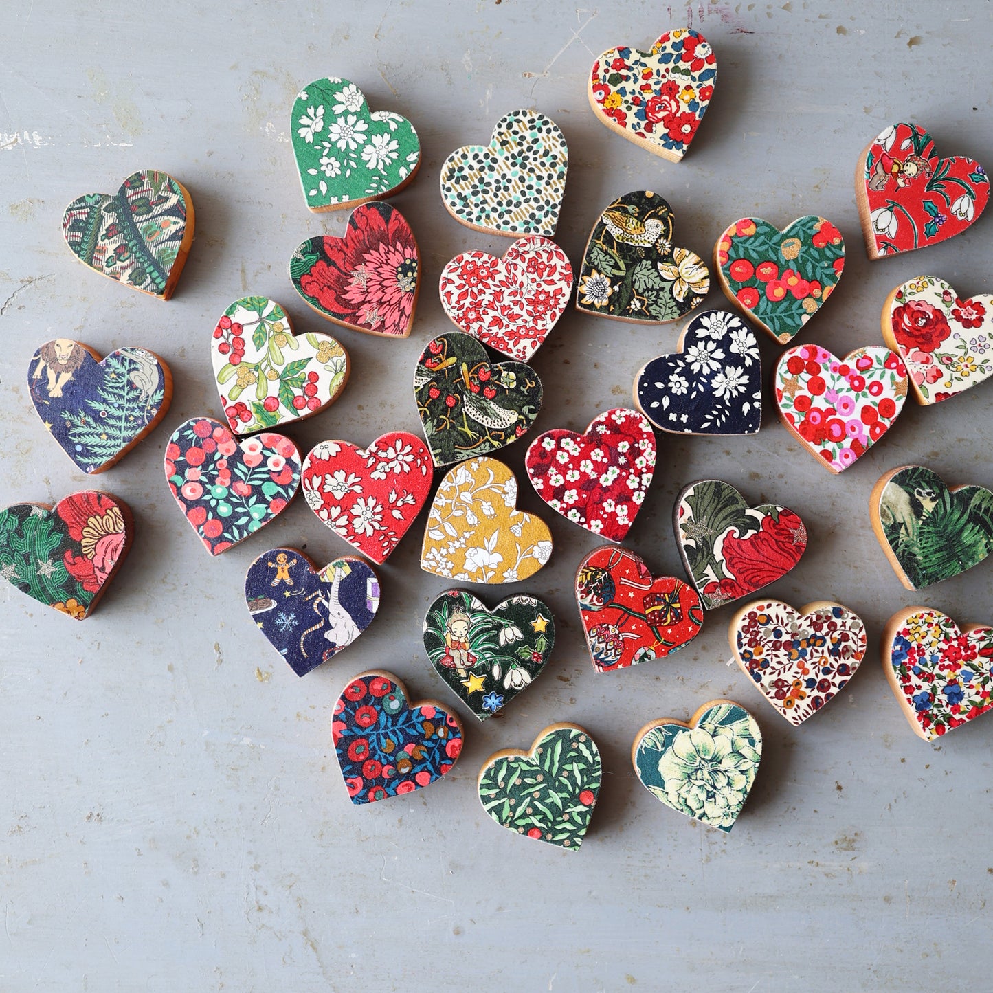 Christmas Fabric Hearts