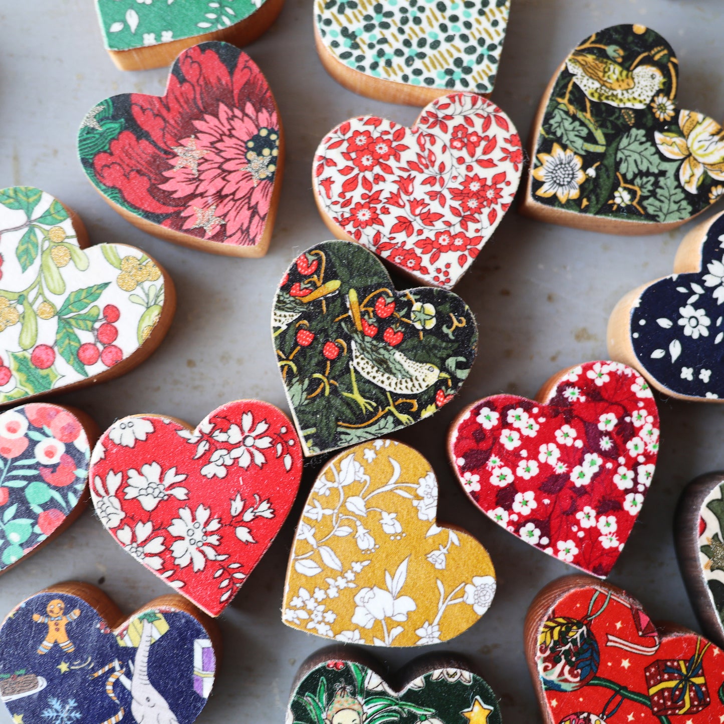 Christmas Fabric Hearts
