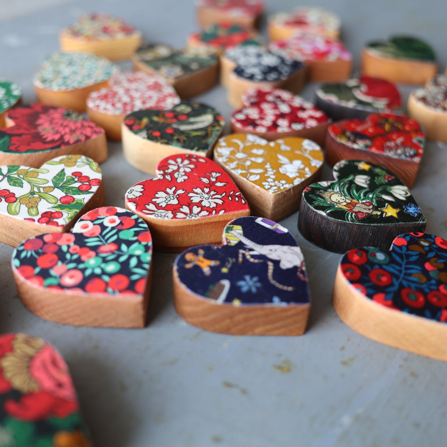 Christmas Fabric Hearts