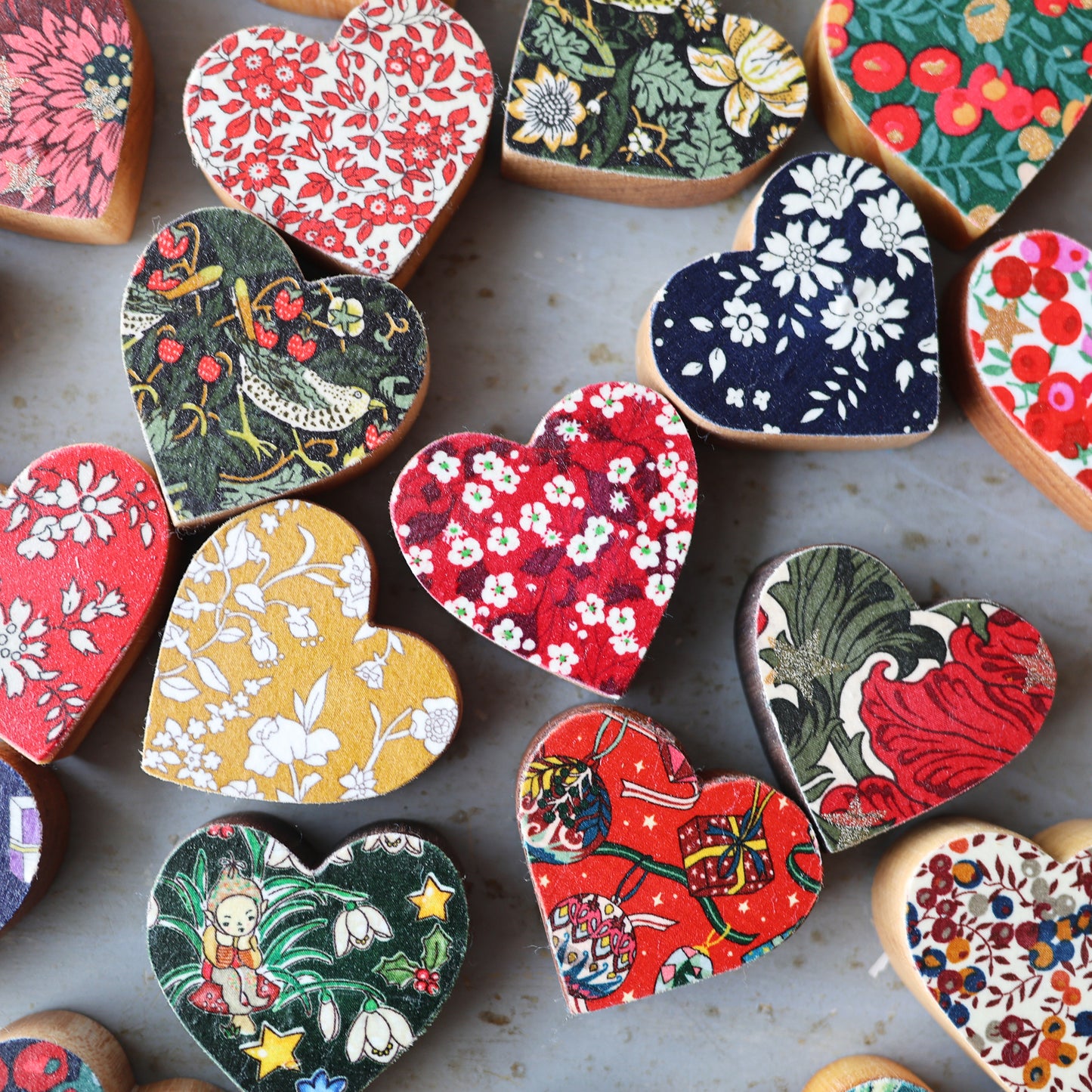 Christmas Fabric Hearts