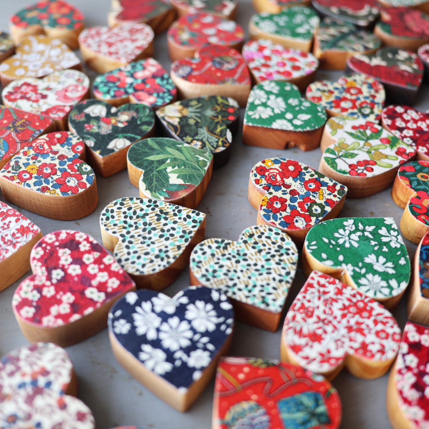 Christmas Fabric Hearts