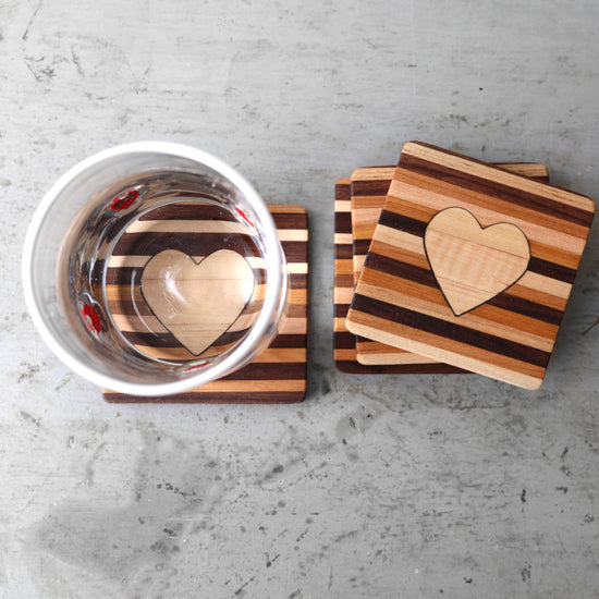 Wooden Heart Coasters