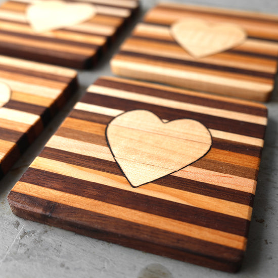 Wooden Heart Coasters