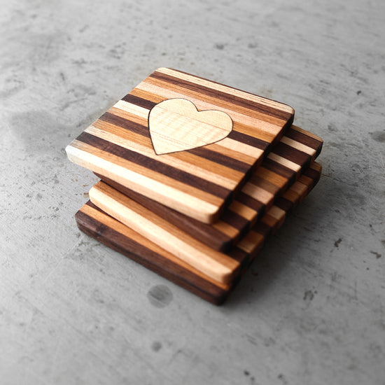 Wooden Heart Coasters