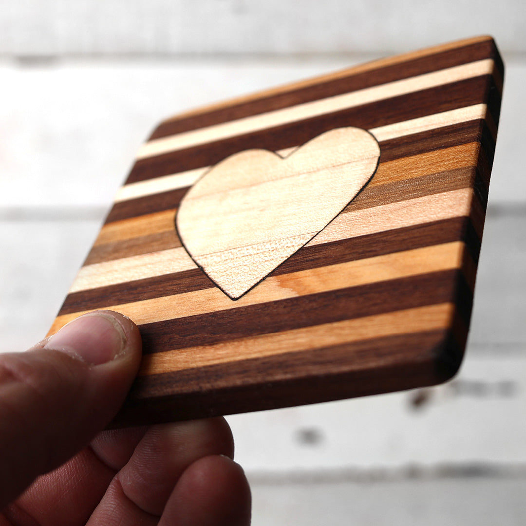 Wooden Heart Coasters