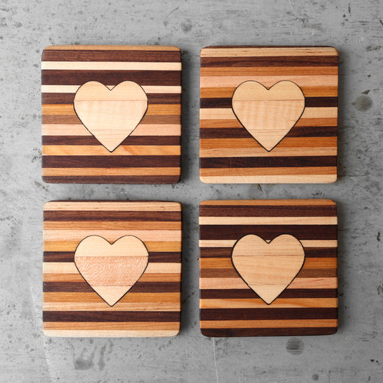 Wooden Heart Coasters