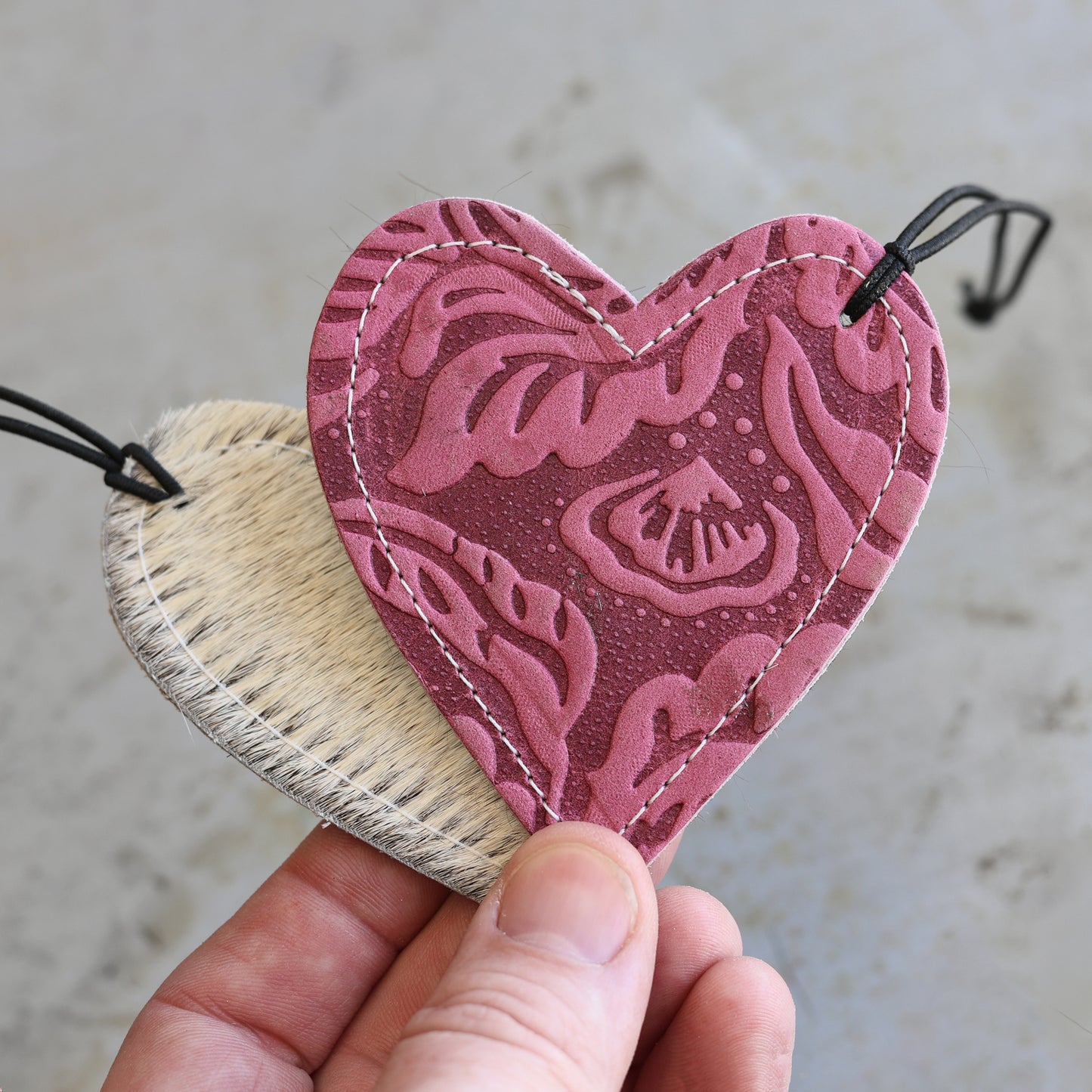 Cowhide Heart Charms