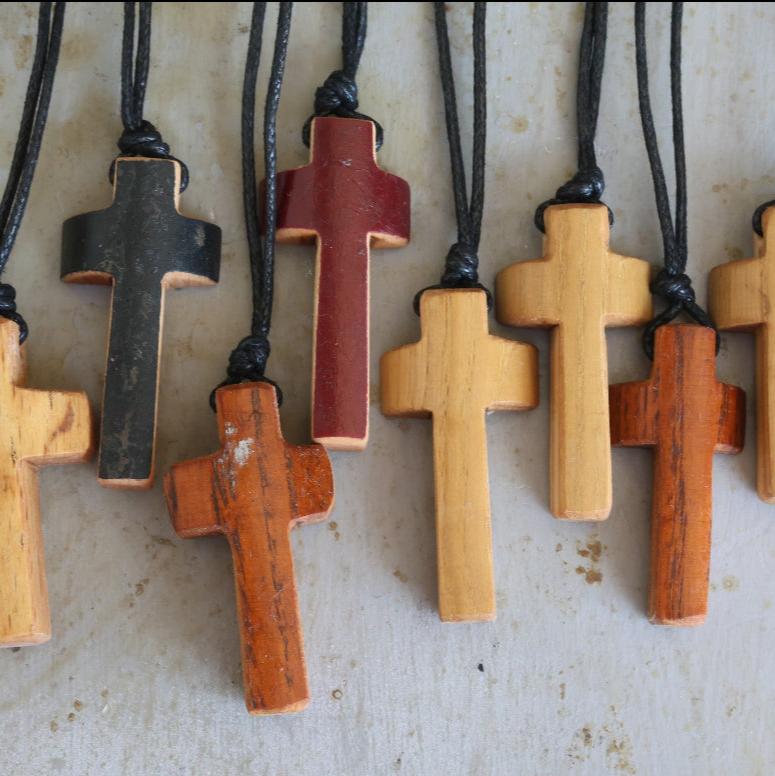 Baseball Bat Wood Cross Necklaces - Small Batch No. 13