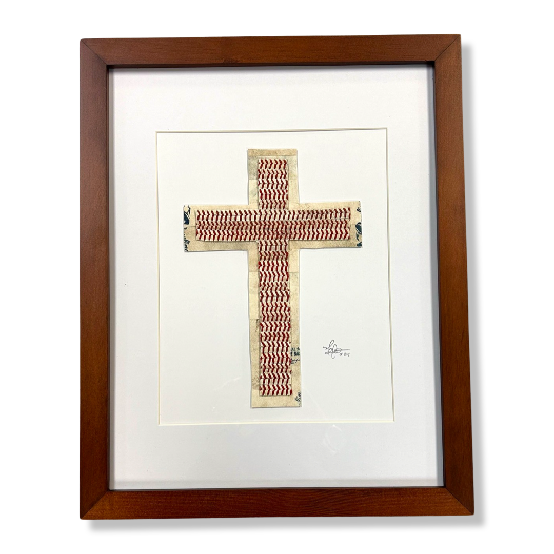 "Traditional Cross" Original Baseball Artwork