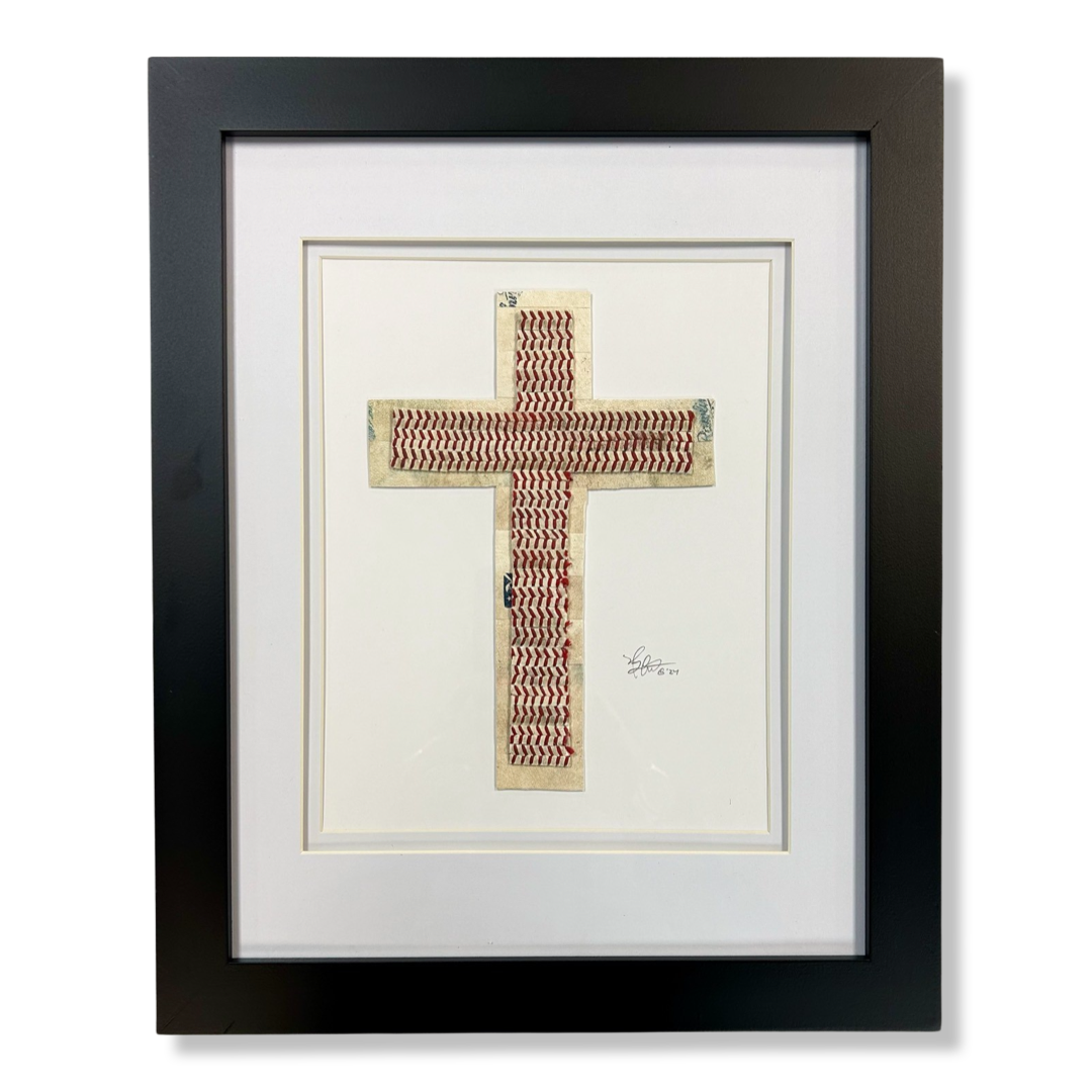 "Traditional Cross" Original Baseball Artwork