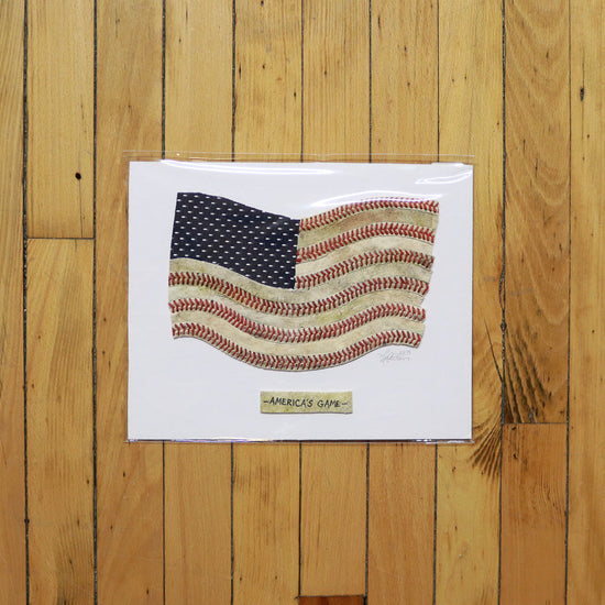 "America's Game" Original Baseball American Flag Artwork