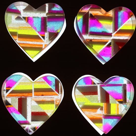 Luminous Mosaic Hearts