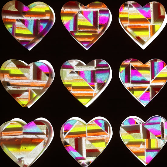 Luminous Mosaic Hearts