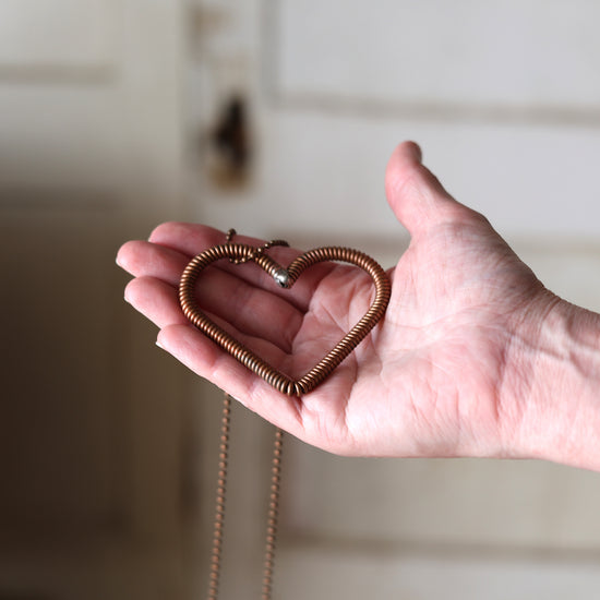 Piano Wire Heart Necklaces