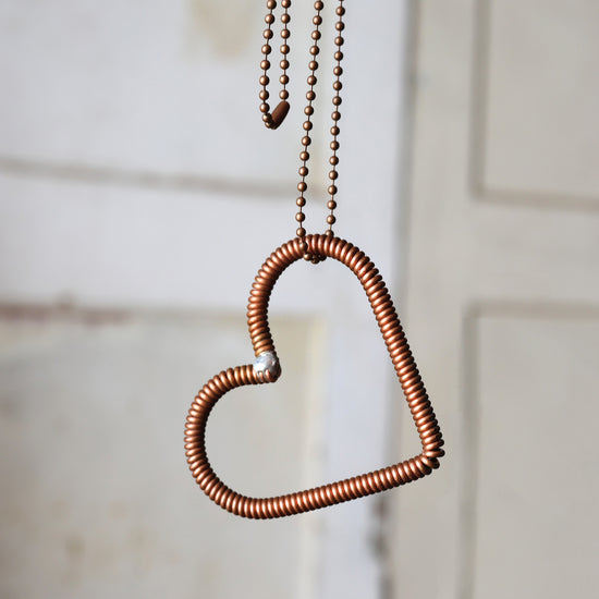 Piano Wire Heart Necklaces