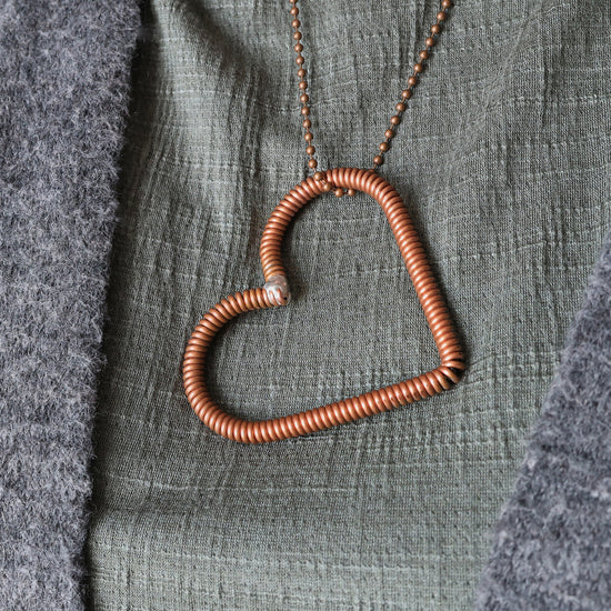 Piano Wire Heart Necklaces