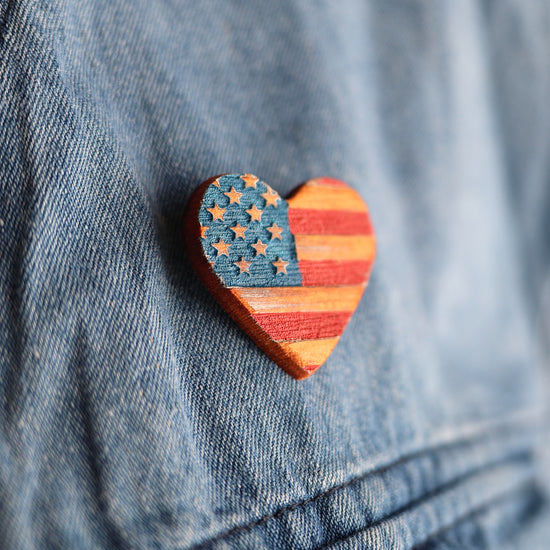 Engraved Heart Pins