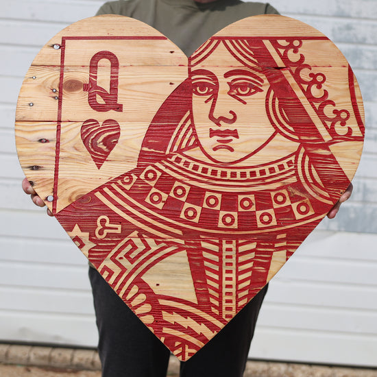 Queen of Hearts Pallet Wood Hearts