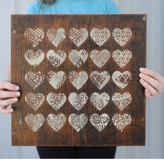 Load image into Gallery viewer, Ornamental Engraved Hearts Artwork
