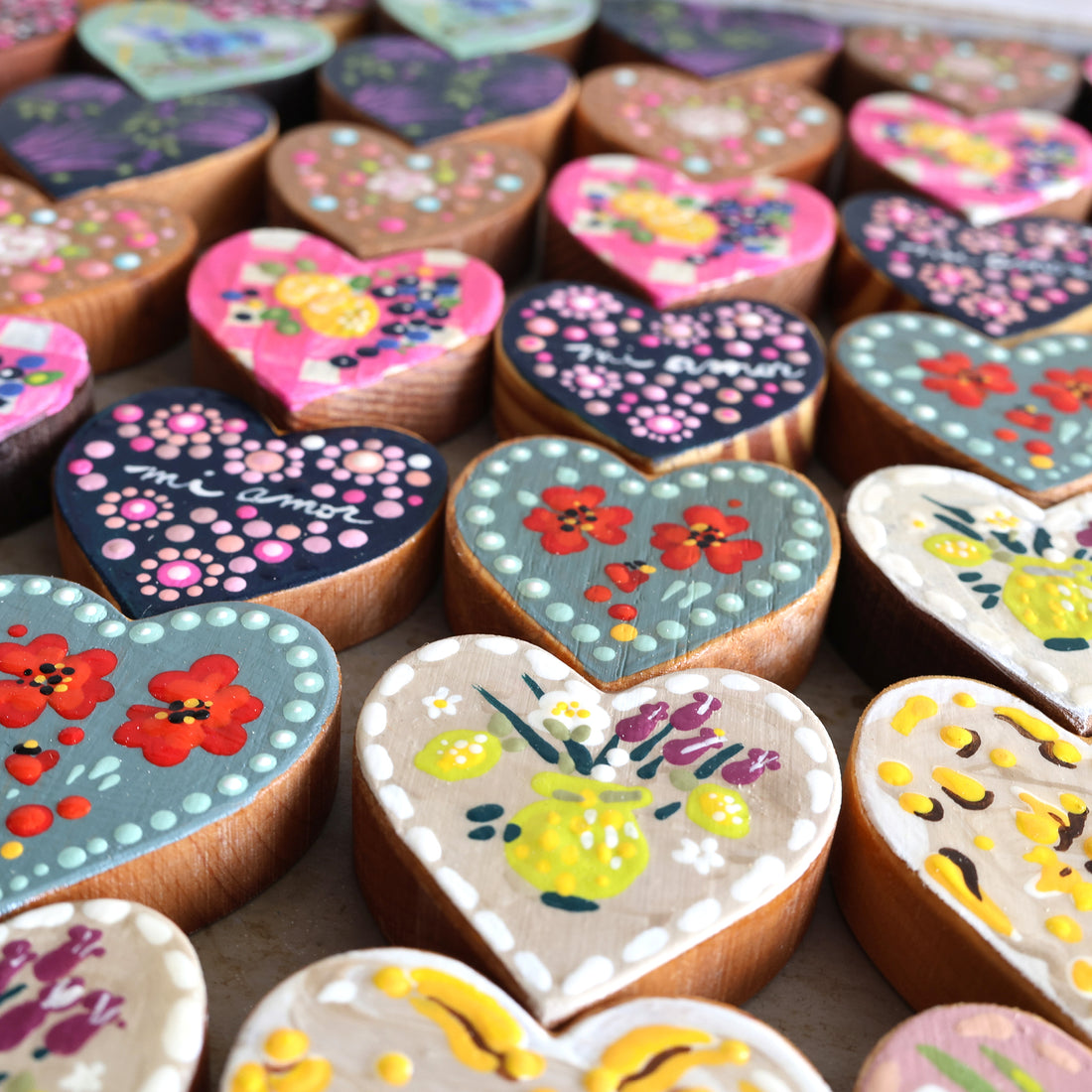 Hand-Painted Wooden Hearts – Dennehey Design Co.