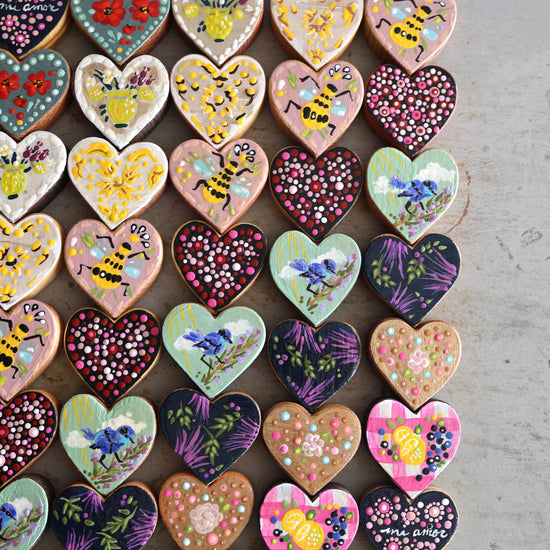 Hand-Painted Wooden Hearts