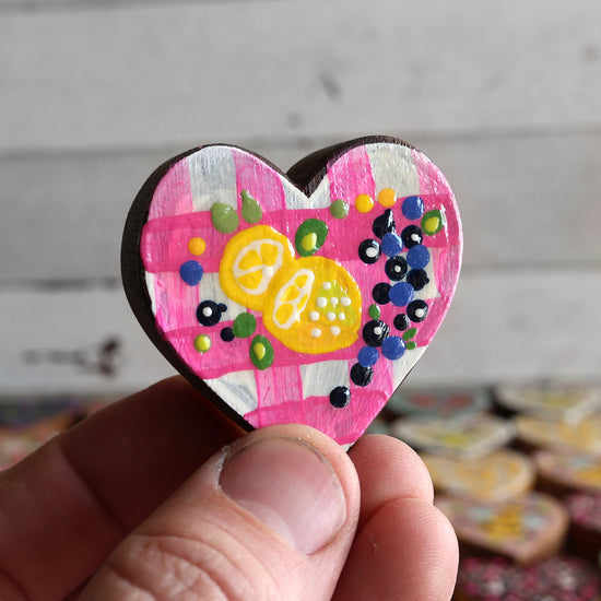 Hand-Painted Wooden Hearts