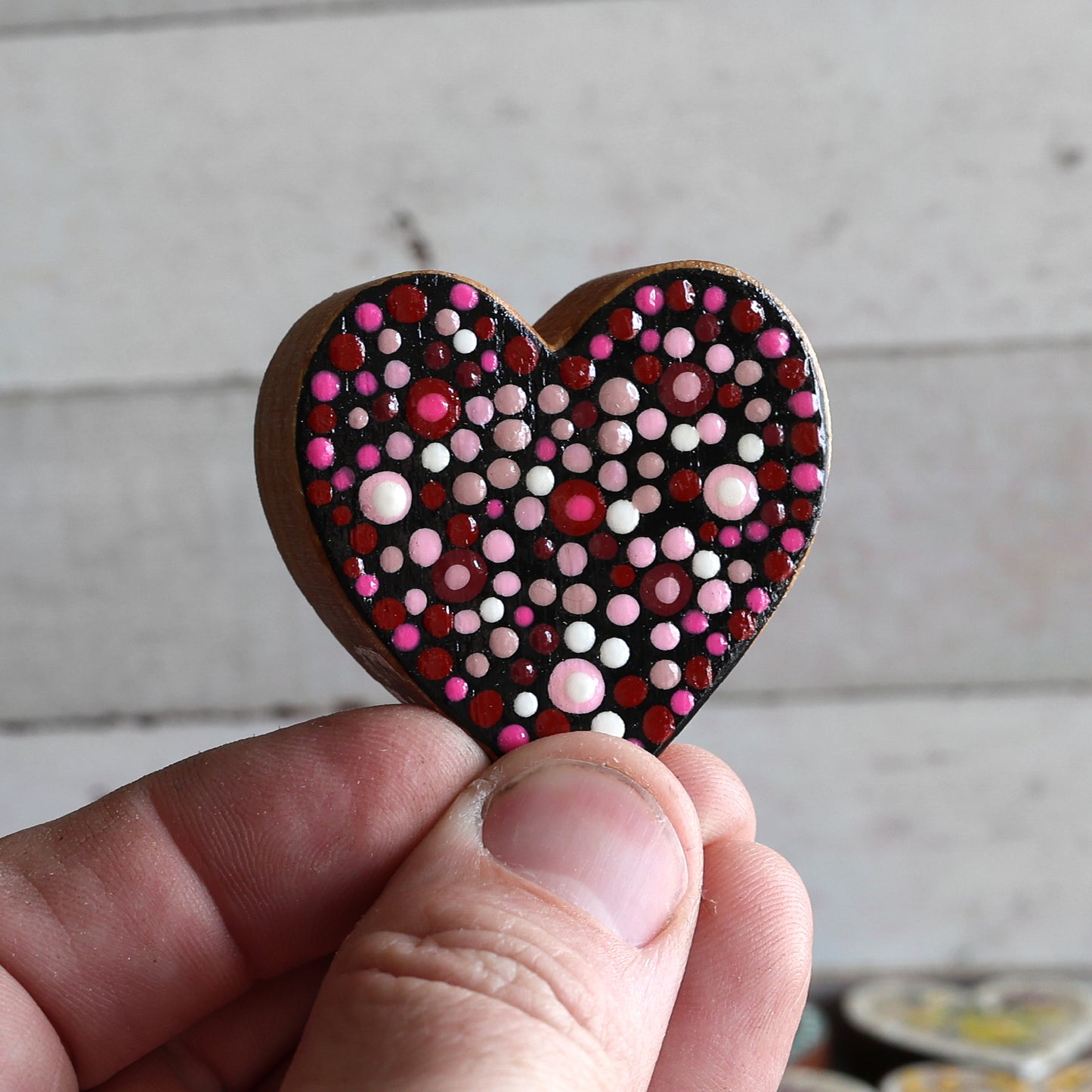 Hand-Painted Wooden Hearts