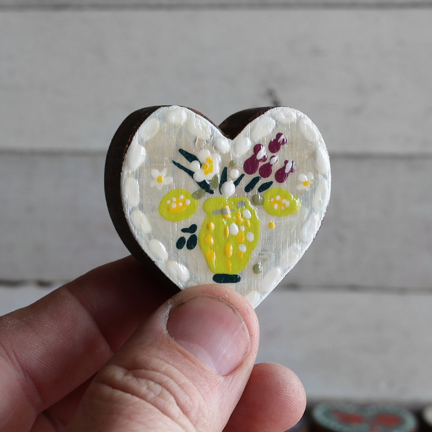 Hand-Painted Wooden Hearts