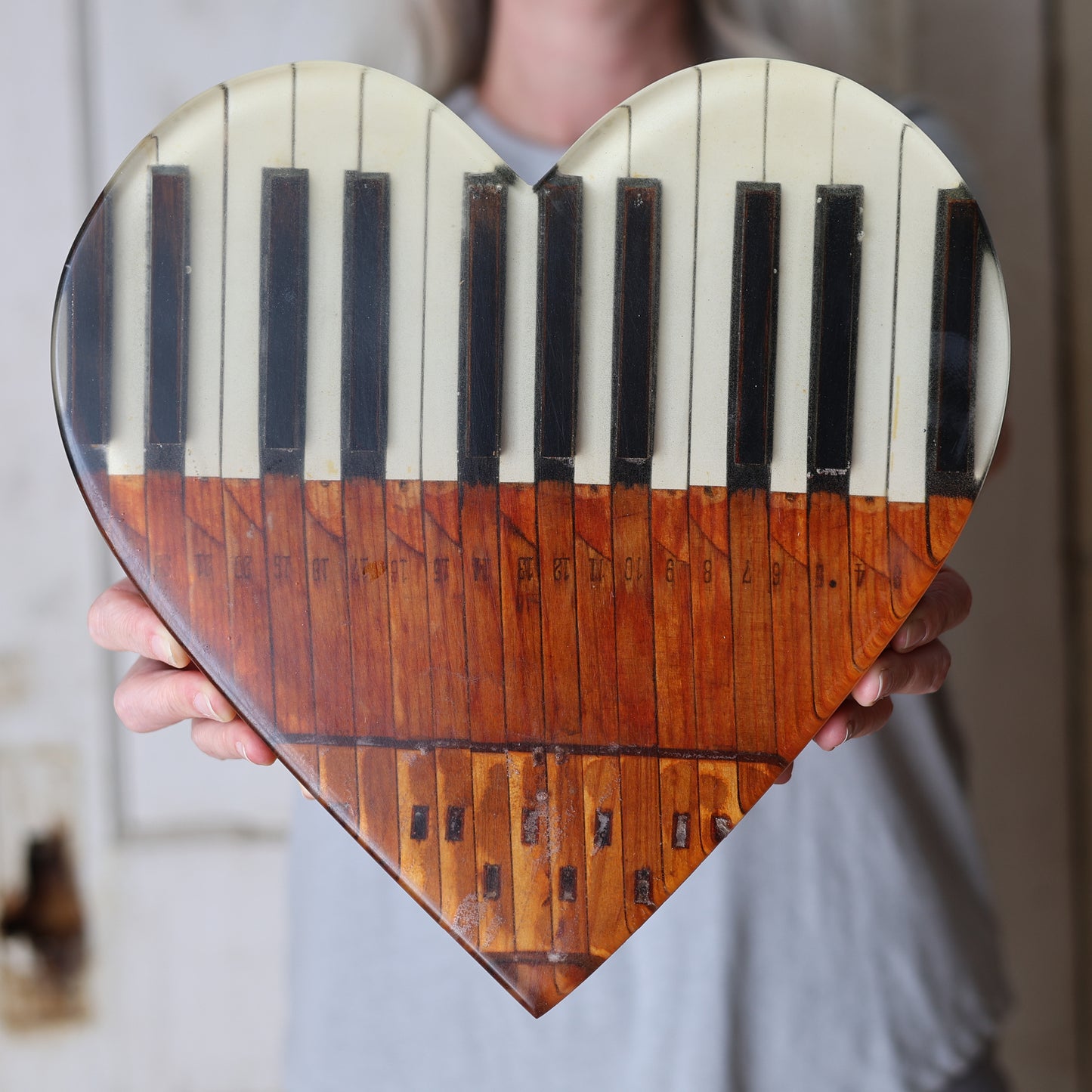 Piano Key Heart Art